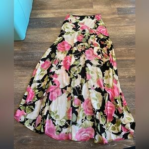 High-Low Ruffle Floral Skirt New With Tags